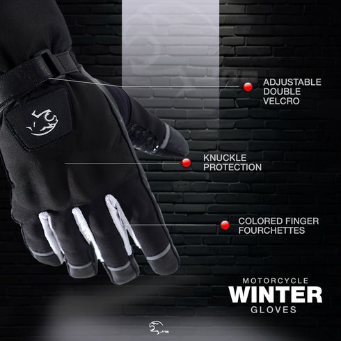 JAG Velocity Winter Riding Gloves - Waterproof, Touchscreen, Knuckle Armor