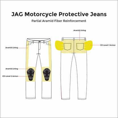 JAG Armored Motorcycle Cargo Pants Regular Fit – CE-Approved Protective Riding Jeans