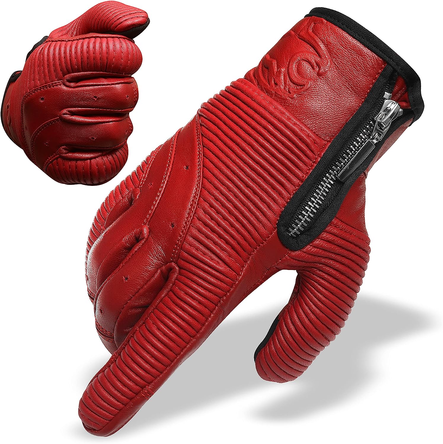 Red Minamoto Leather Motorcycle Riding Gloves | Jagwear – JAG