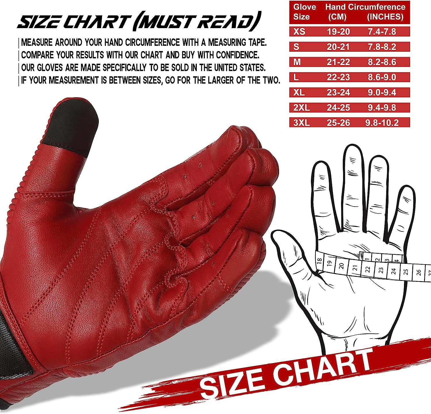 Red Minamoto Leather Motorcycle Riding Gloves | Jagwear – JAG