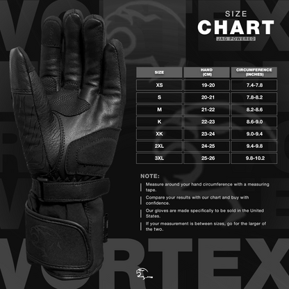 JAG Vortex Winter Motorcycle Gloves with Knuckle Protection