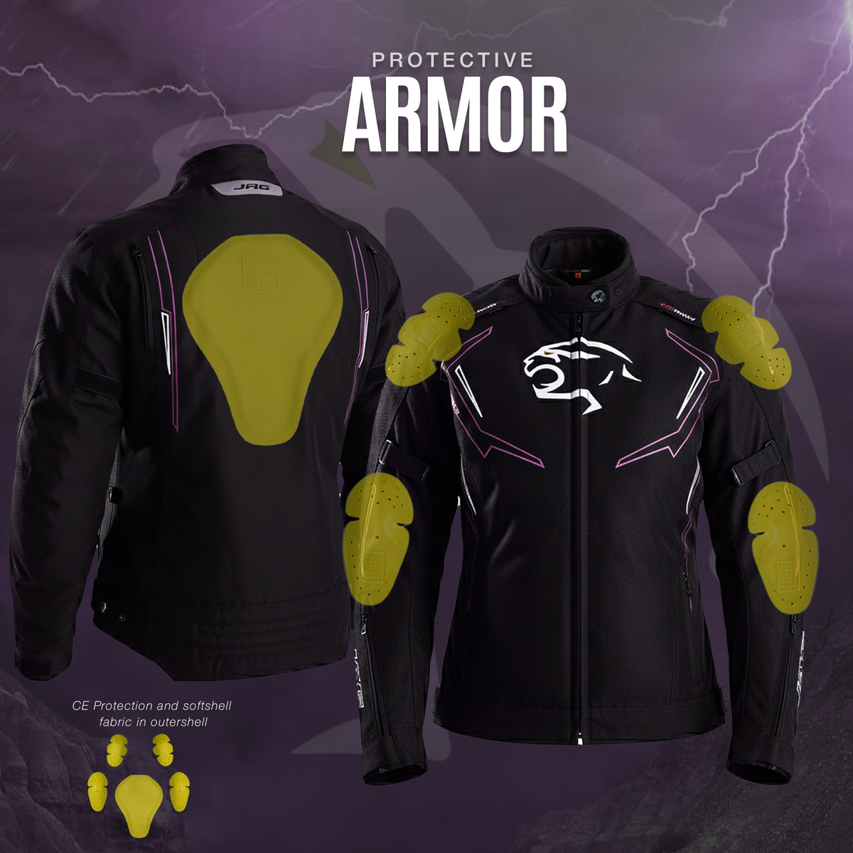JAG Nyra Women's Motorcycle Jacket | CE Armored All-Season Cordura Dual Sport Gear