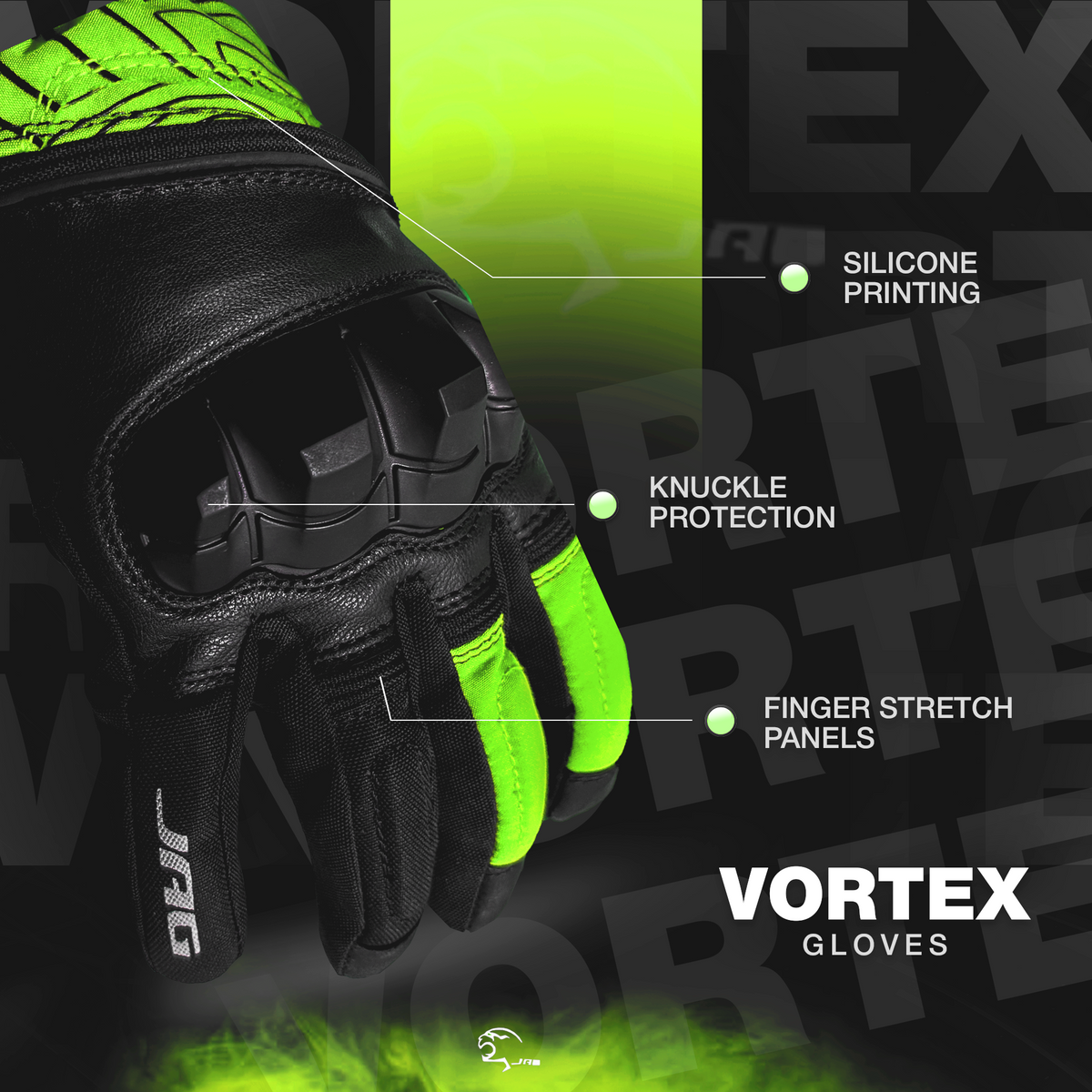 JAG Vortex Winter Motorcycle Gloves with Knuckle Protection