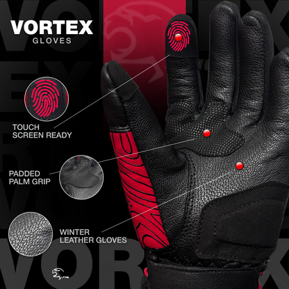 JAG Vortex Winter Motorcycle Gloves with Knuckle Protection