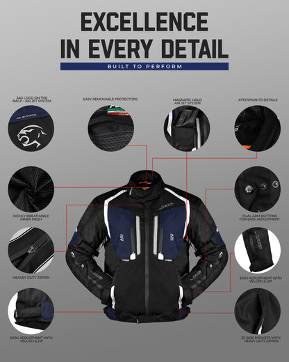 Storm Motorcycle Protective Jacket | Black | All Seasons Jacket