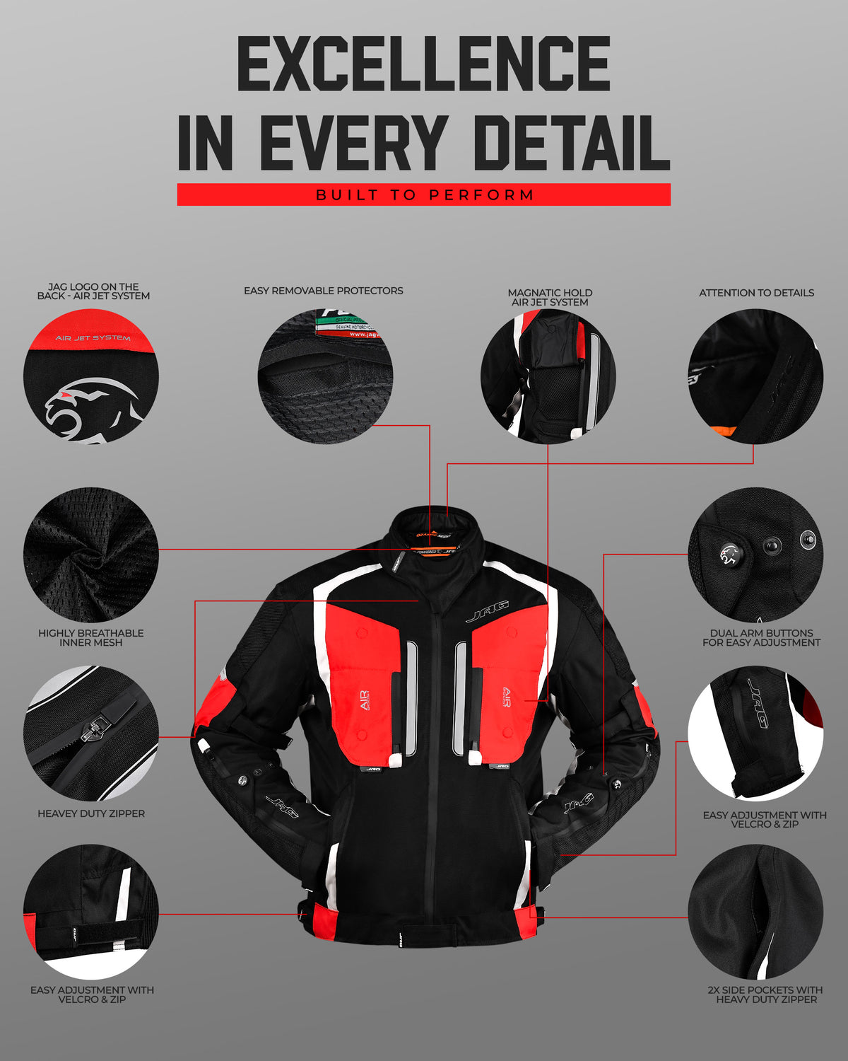 Storm Motorcycle Protective Jacket | Black | All Seasons Jacket