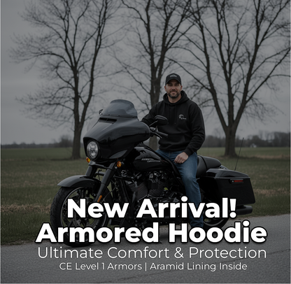 Armored Motorcycle Hoodie –  Riding Protection with Aramid Lining