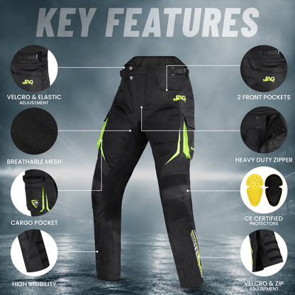 JAG Stryder Summer Motorcycle Pants – CE Armored Dual Sport & Motocross Riding Pants