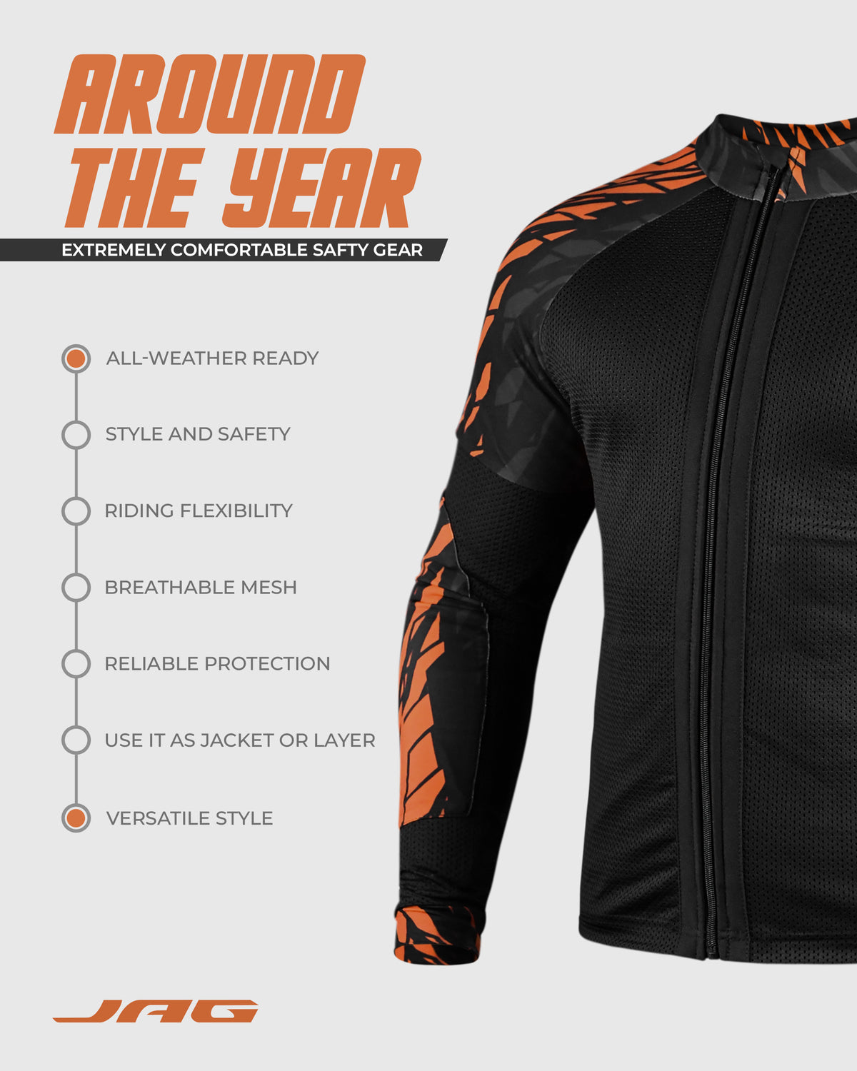 JAG Mesh Motorcycle Shirt | CE Certified Protection