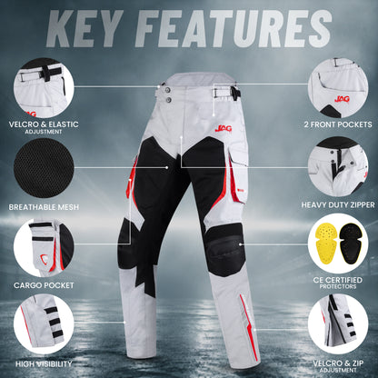 JAG Stryder Summer Motorcycle Pants – CE Armored Dual Sport & Motocross Riding Pants