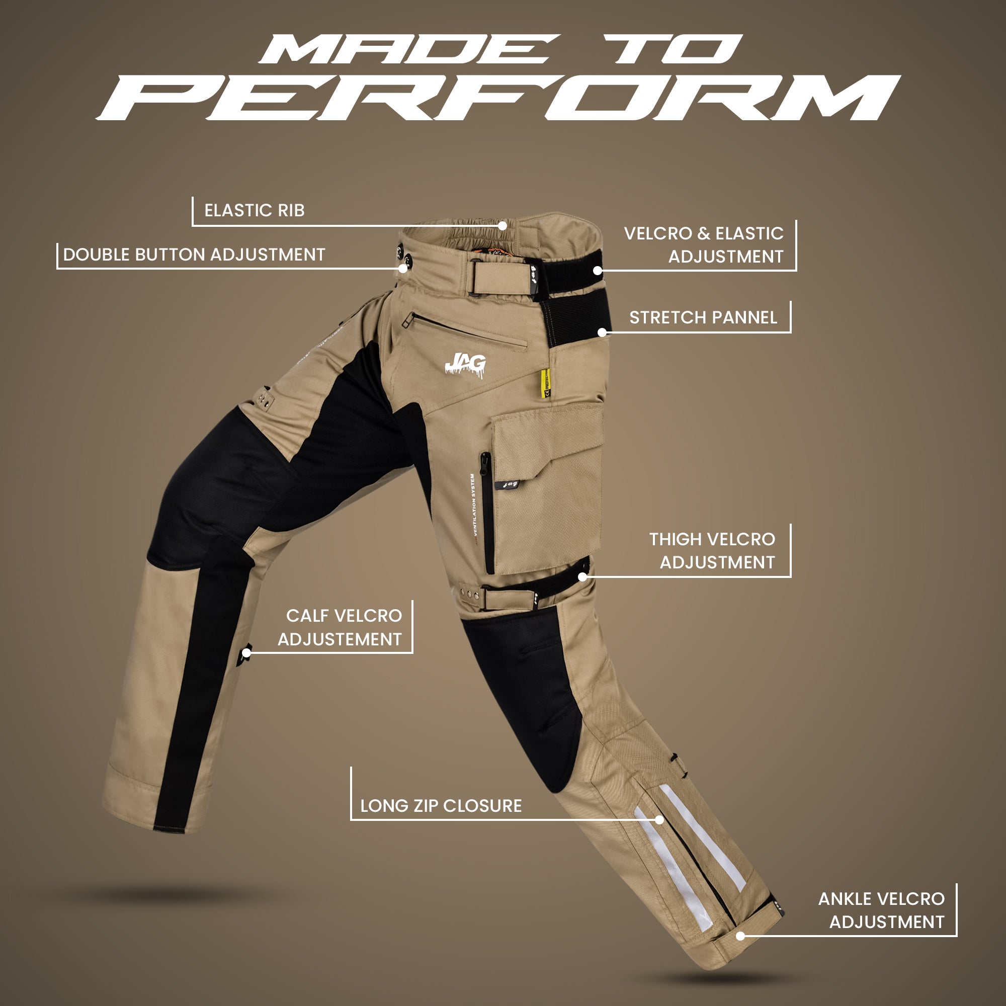 JAG Maverick Armored Motorcycle Riding Pants – Cordura, CE Knee