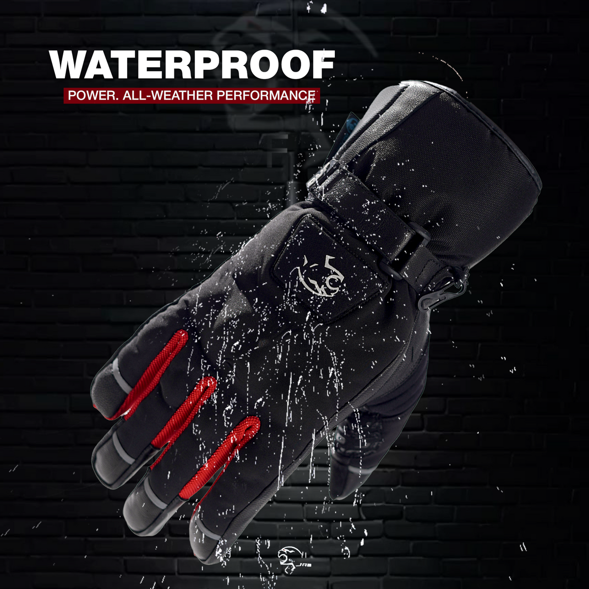 JAG Velocity Winter Riding Gloves - Waterproof, Touchscreen, Knuckle Armor