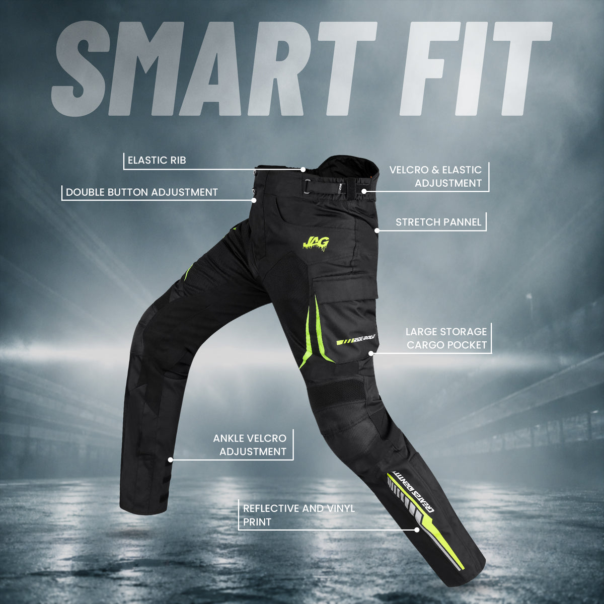 JAG Stryder Summer Motorcycle Pants – CE Armored Dual Sport & Motocross Riding Pants