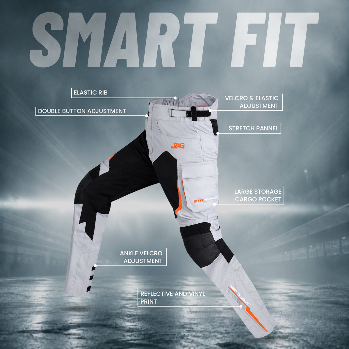 JAG Stryder Summer Motorcycle Pants – CE Armored Dual Sport & Motocross Riding Pants