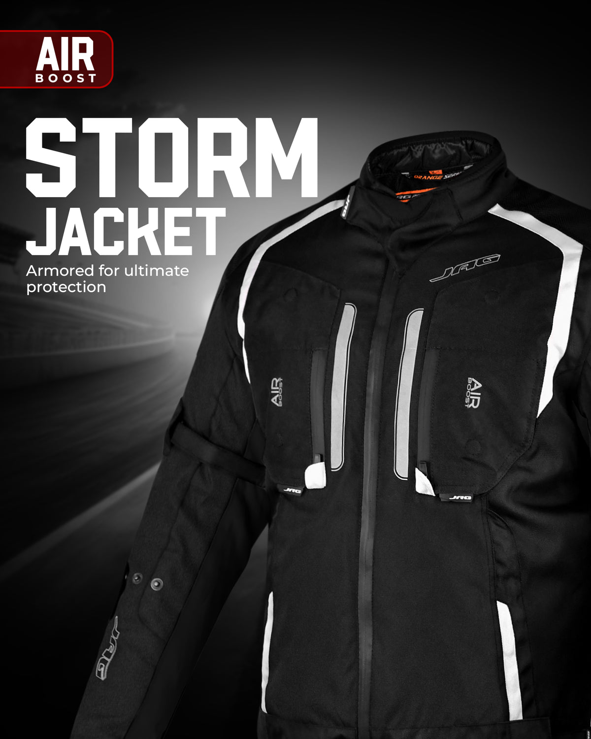 Storm Motorcycle Protective Jacket | Black | All Seasons Jacket