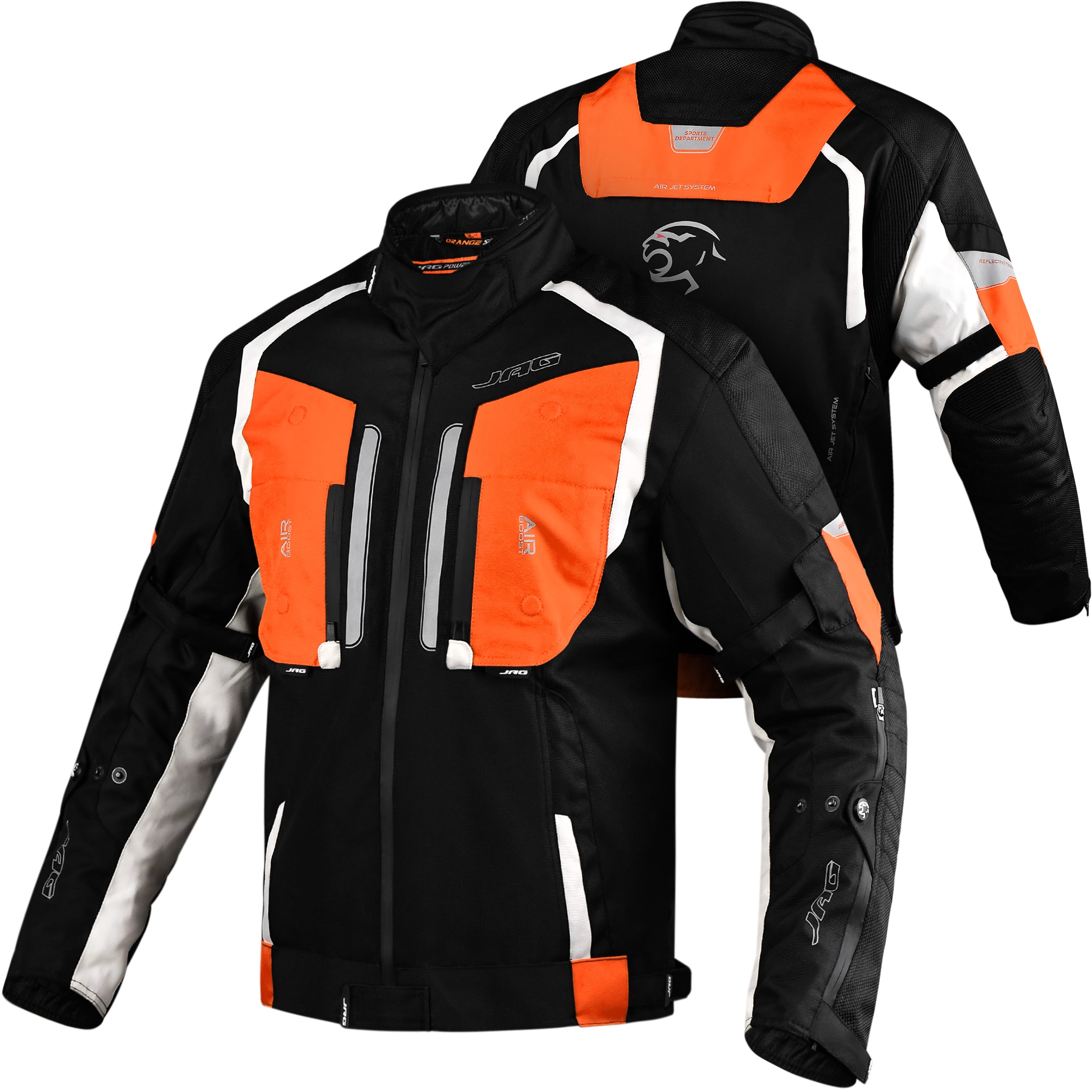 Storm Motorcycle Protective All Seasons Jacket | Black-Orange