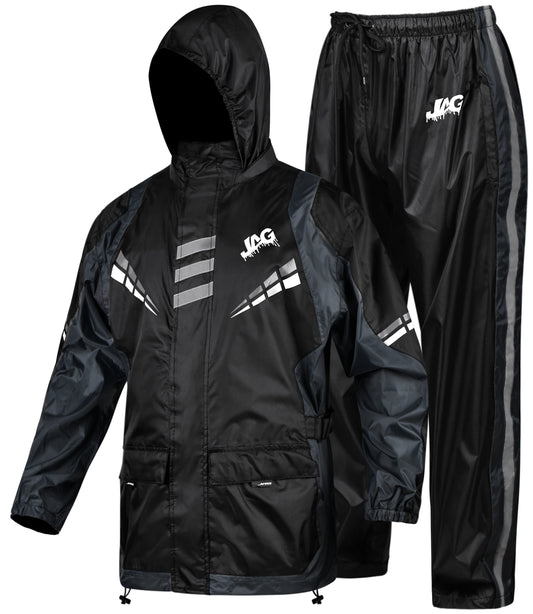 JAG Rainmaster Rain Suit for Men & Women (Black/Grey)