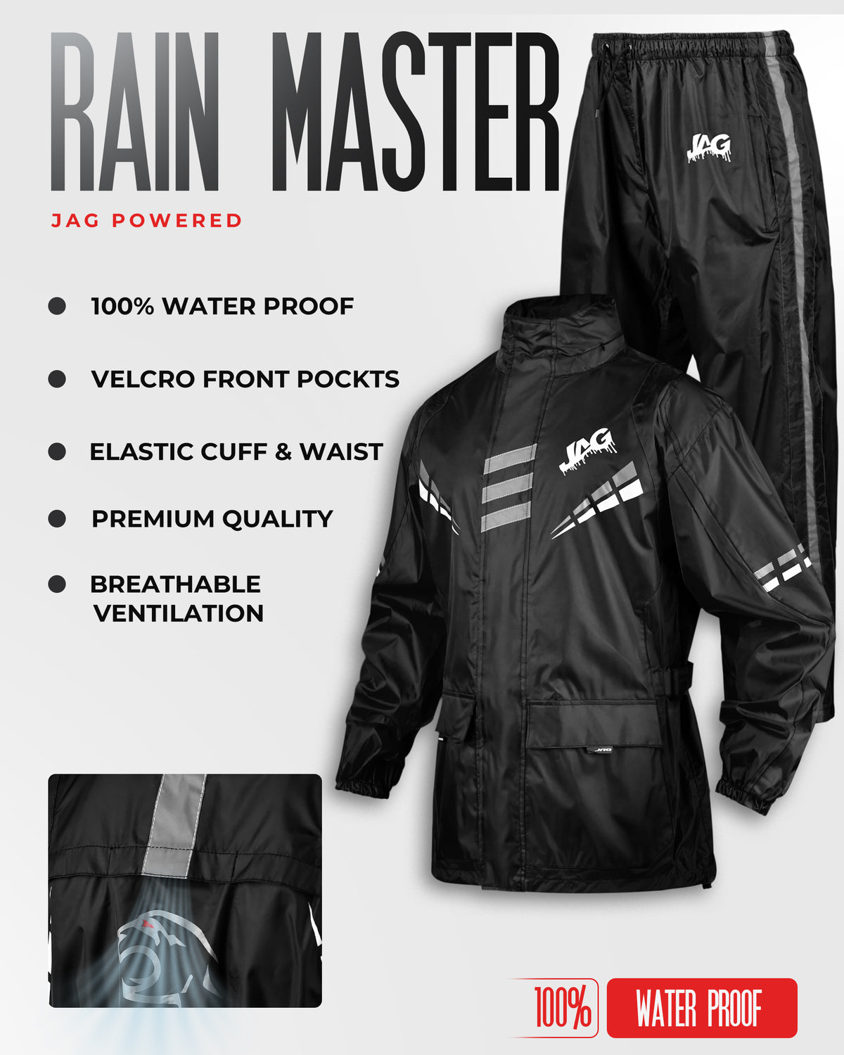 JAG Rainmaster Rain Suit for Men & Women | Water Proof Rain gear