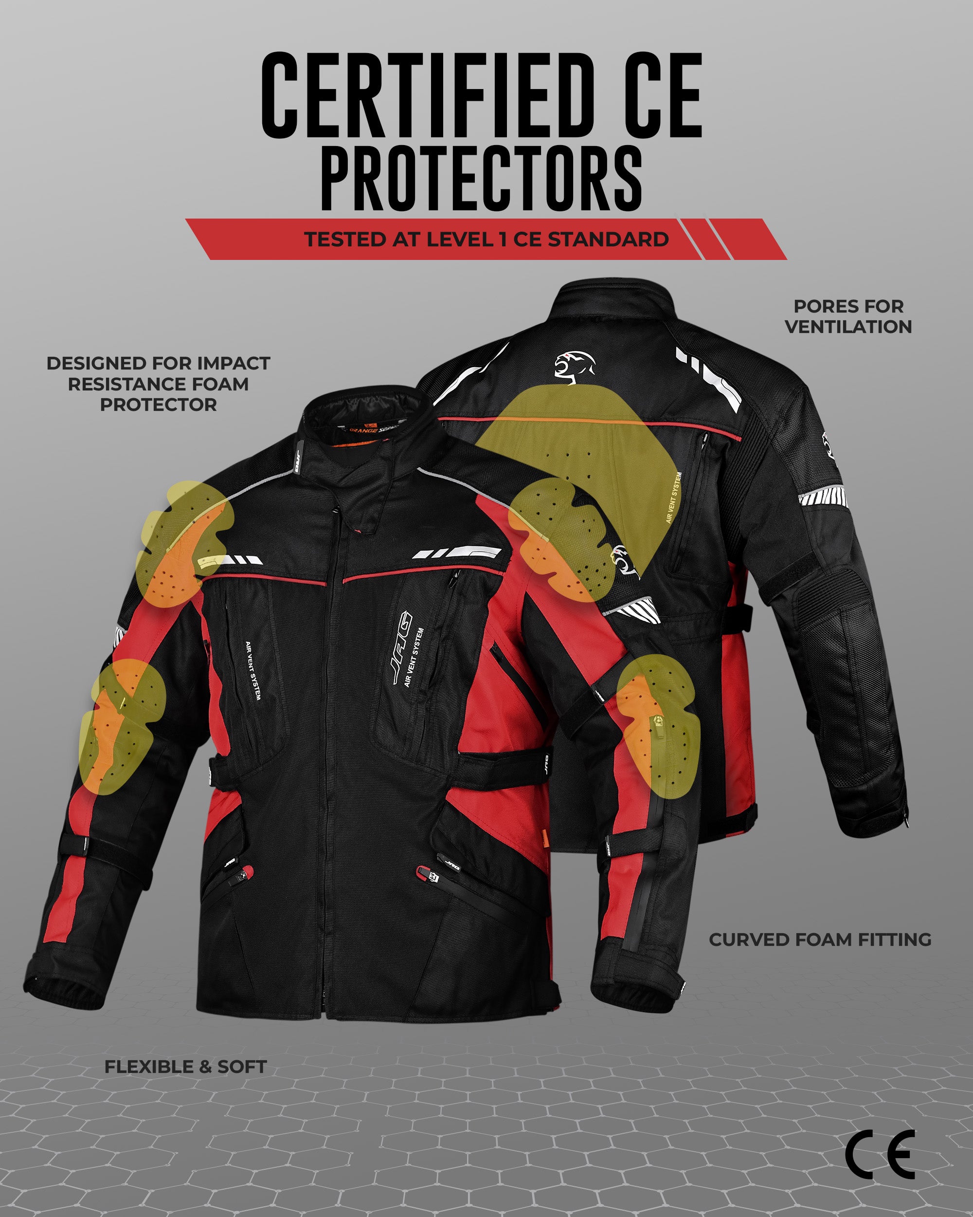 Jag Predator Touring Motorcycle Jacket | All-Season CE Armored – JAG