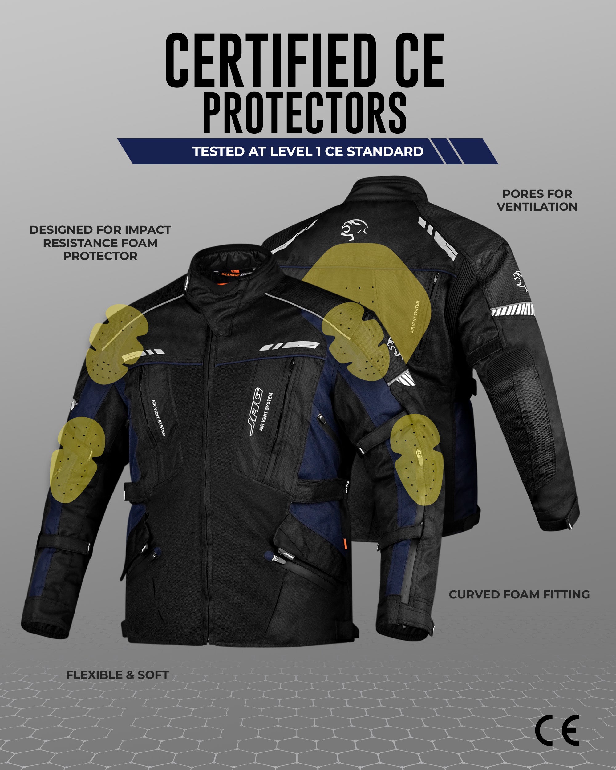 Jag Predator Touring Motorcycle Jacket | All-Season CE Armored – JAG