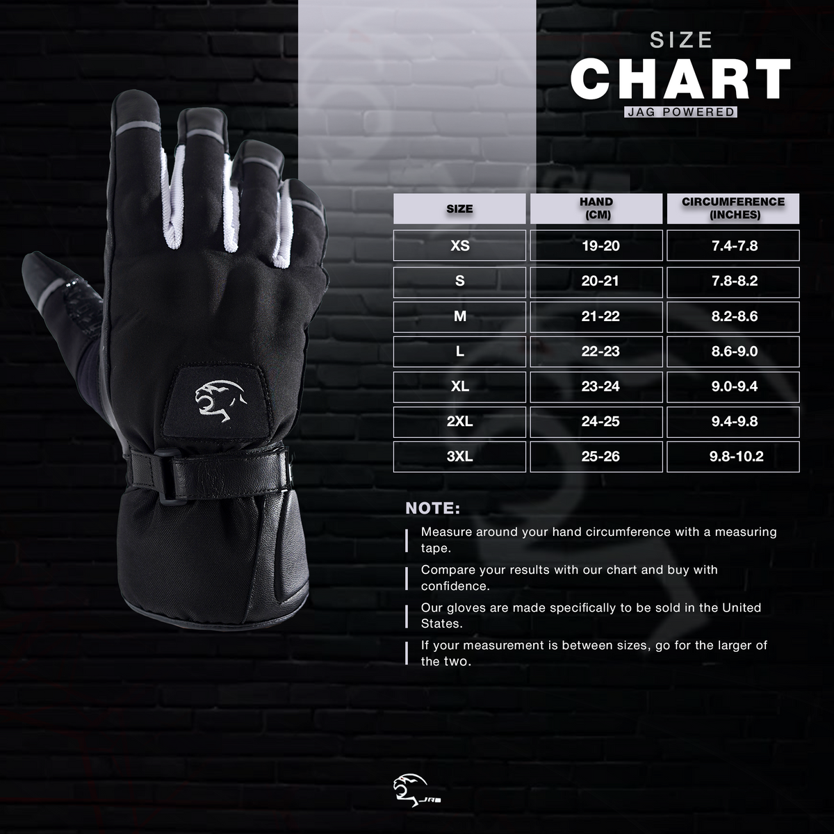 JAG Velocity Winter Riding Gloves - Waterproof, Touchscreen, Knuckle Armor